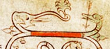 Un éléphant dans le B du manuscrit du Commentaire sur les psaumes
