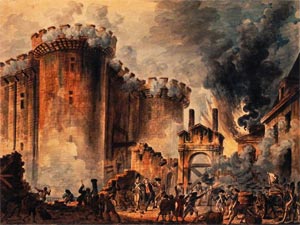 La prise de la Bastille peinte par Jean-Pierre Houël (1789)