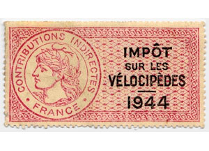 Timbre fiscal de 1944 pour l'impôt sur les vélocipèdes