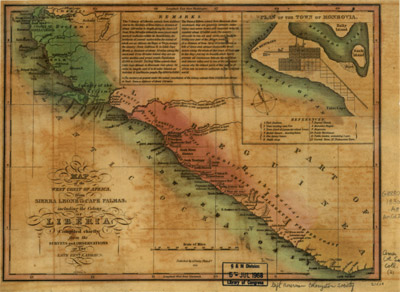 Carte de la côte du Liberia en 1830