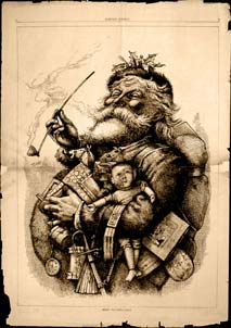 Une gravure du père Noël par Thomas Nast en 1881