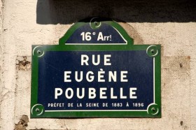 Plaque de la rue Eugène Poubelle à Paris 16è